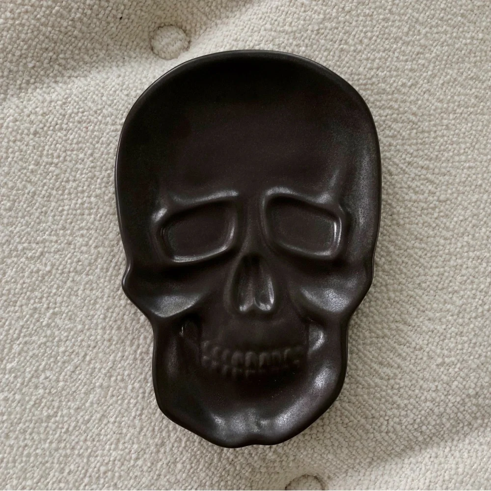 threshold skull stoneware plate / tray / dish